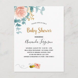 Baby Duwer Mädchen rosa Blumengrün Mutter zu sein Postkarte