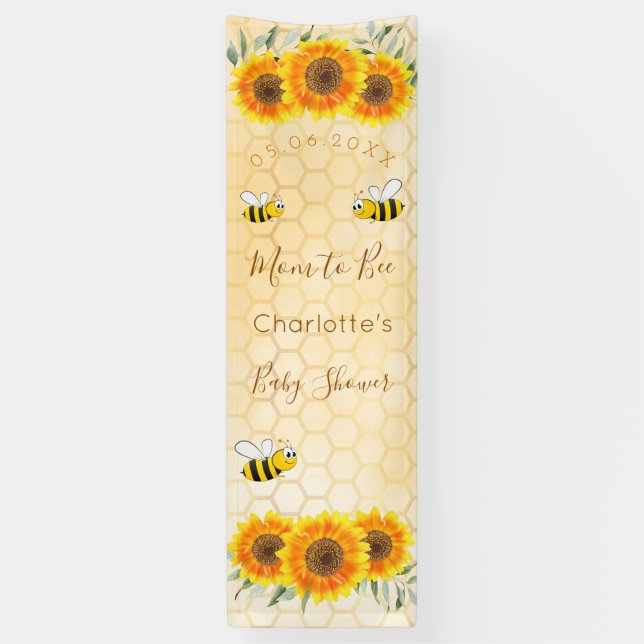 Baby Duwer Mutter zu Bienen Sonnenblumen gelbe Hon Banner (Vertikal)