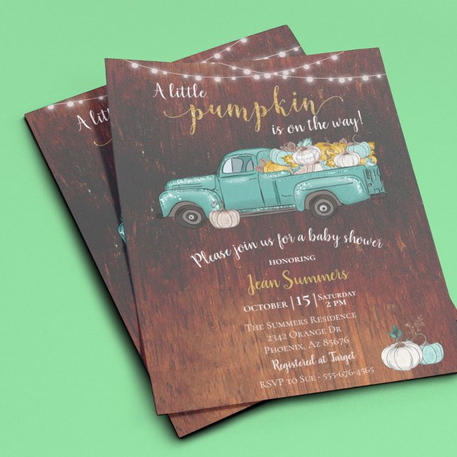 Baby Duwer Pumpkin Truck Rustikales Barnholz Herbs Flyer (Von Creator hochgeladen)