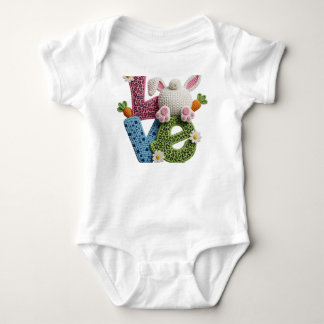 Baby Easter Simulated Yarn Crochet Love Baby Strampler