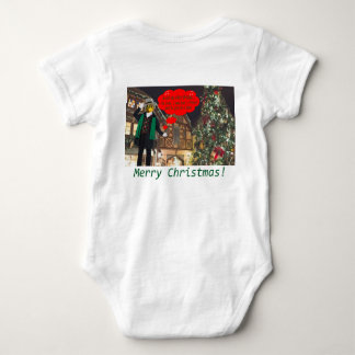 Baby ein Stück. Frohe Weihnachten. Baby Strampler