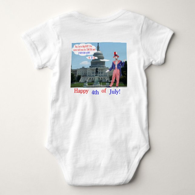 Baby ein Stück. Glücklicher 4. Ratte/Unclesam Baby Strampler (Rückseite)