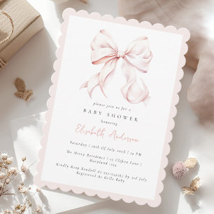 Baby-Einladung mit rosa Schleife Einladung