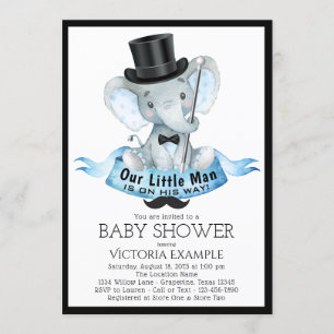 Baby-Einladung zur Babyparty Little Man Dapper Ele Einladung