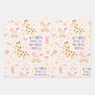 Baby-Einladungs-Geschenkpapier für "Kleines" Geschenkpapier Set