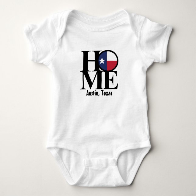 Baby-Einteiler ZUHAUSE Austins Texas Baby Strampler (Vorderseite)