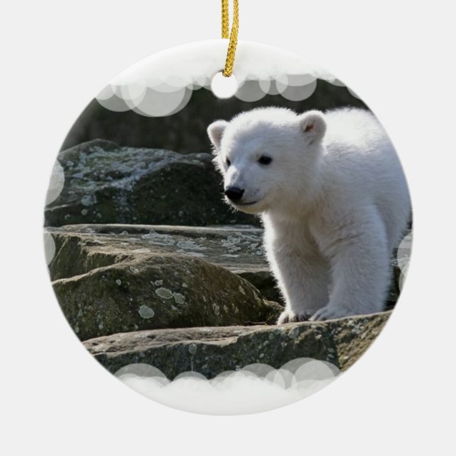 Baby-Eisbär-Verzierung Keramik Ornament (Vorne)