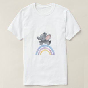 Baby-Elefant auf Regenbogen-Wasserfarben-T-Shirt T-Shirt