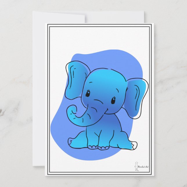 Baby Elefant Karte (Vorderseite)