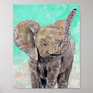 Baby-Elefant-Malerei Poster