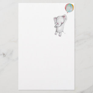 Baby-Elefant mit Ballon-Briefpapier Briefpapier