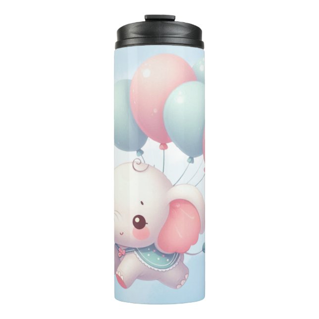 Baby-Elefant mit Ballons Thermosbecher (Vorderseite)