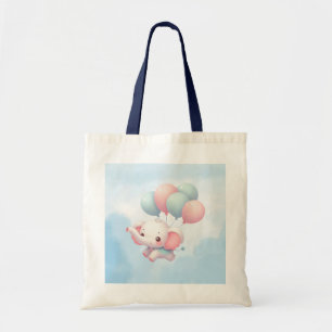 Baby-Elefant mit Ballons Tragetasche