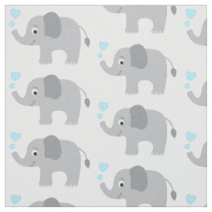 Baby Elefant mit blauen Herzen Stoff