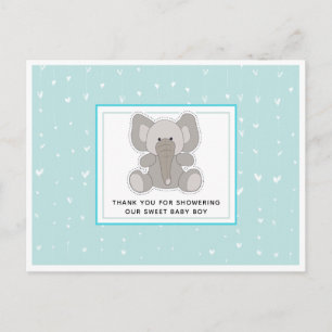 Baby Elefant Schnur Herzen Baby Shower Danke Postkarte