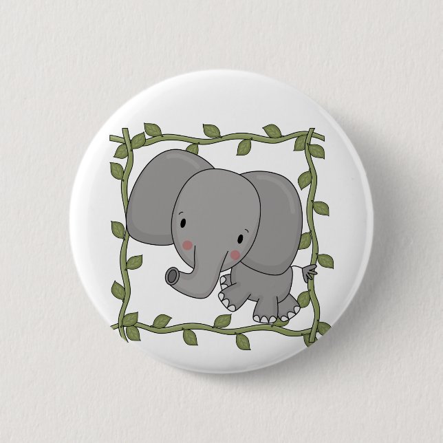 Baby-Elefant-T-Shirts und Geschenke Button (Vorderseite)