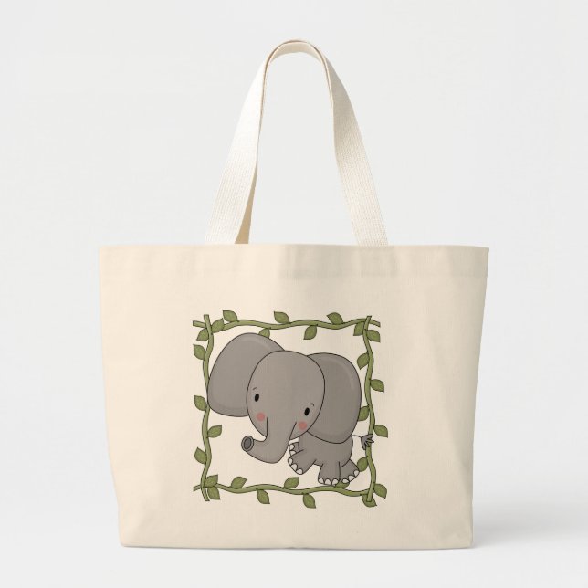 Baby-Elefant-T-Shirts und Geschenke Jumbo Stoffbeutel (Vorne)