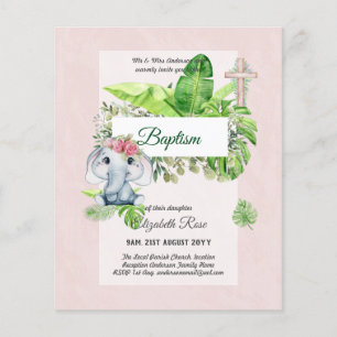 Baby Elefant TAUFE Bautizo Bautismo Einladungen Flyer
