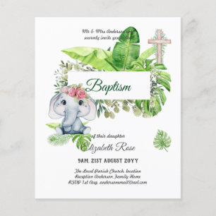 Baby Elefant TAUFE Bautizo Bautismo Einladungen Flyer