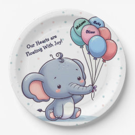 Baby-Elefanten-Ballon-Baby-Party-Papierteller Pappteller