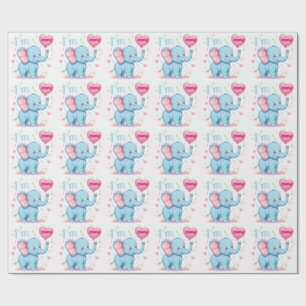 Baby-Elefanten-Ballon Geschenkpapier