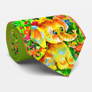 Baby-Elefanten-Druck Krawatte