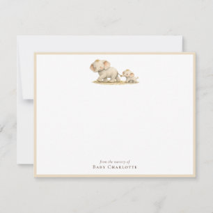 Baby-Elefanten-Kinderzimmer-Baby-Shower-Notizkarte Mitteilungskarte