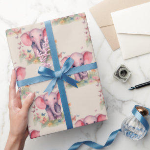 Baby-Elefanten-Mädchen Geschenkpapier