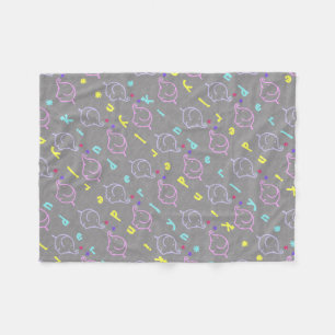 Baby Elefanten mit Blumen Fleecedecke
