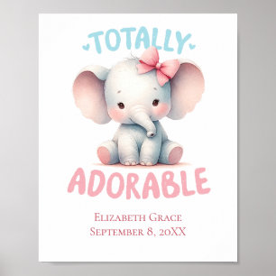 Baby-Elefanten Rosa Baby-Mädchen-Nursery-Wandkunst Poster