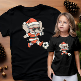 Baby-Elefanten-Weihnachtsmann-Fußballspieler Vinta Tri-Blend Shirt