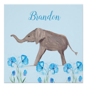 Baby-Elefanten-Wildtier-Tier Für Kinder Kunst Jung Poster