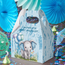 Baby Elephant and Wildflower Boy Baby Shower