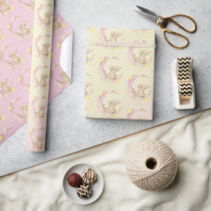 Baby Elephant auf dem Halbmond Geschenkpapier