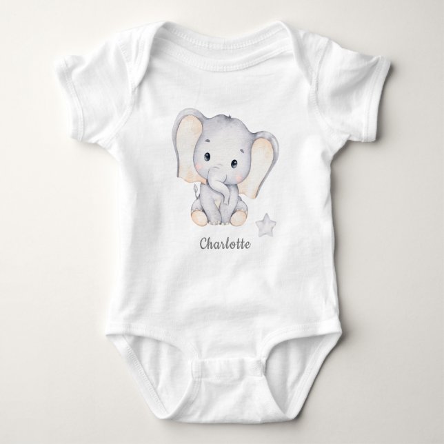 Baby Elephant Baby Bodysuit Baby Strampler (Vorderseite)