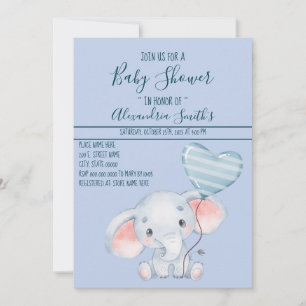 Baby Elephant Baby Dusche Einladung