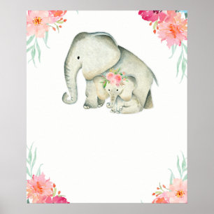 Baby Elephant Baby Dusche Poster