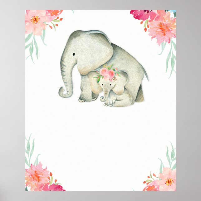 Baby Elephant Baby Dusche Poster (Vorne)