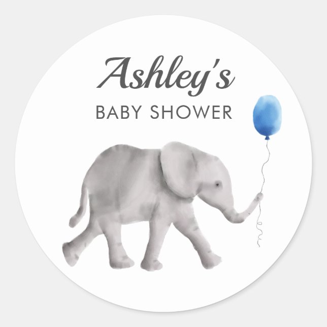 Baby Elephant Baby Duwer Gefälligkeitsaufkleber, G Runder Aufkleber (Vorderseite)
