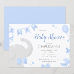 Baby Elephant Baby Shower Boy Einladungen