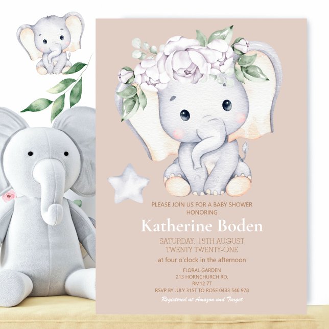 Baby Elephant Baby Shower Einladung (Von Creator hochgeladen)