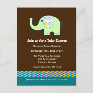 Baby Elephant Baby Shower Einladung