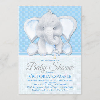Baby Elephant Baby Shower Invitations