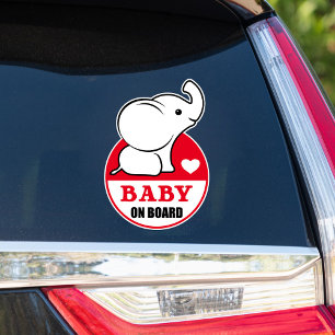 Baby Elephant Baby Sur Le Sticker Voiture À Bord