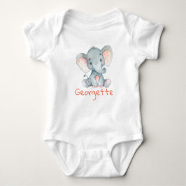 Baby Elephant Baby T - Shirt personalisiertes Mono