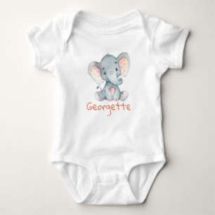 Baby Elephant Baby T - Shirt personalisiertes Mono