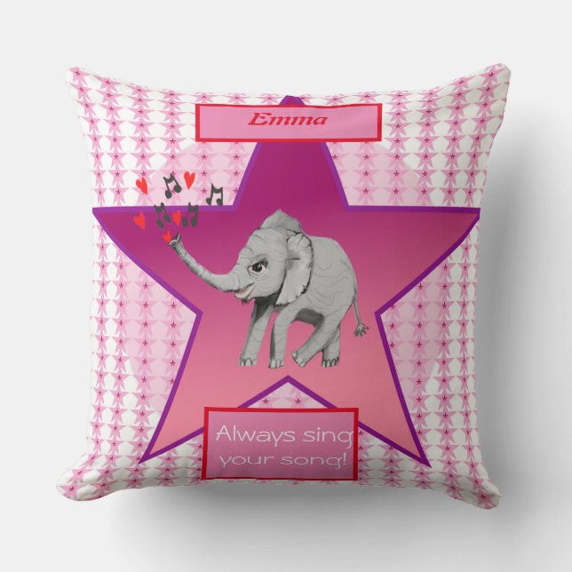 Baby Elephant Big Dream Baby Kissen (Vorderseite)