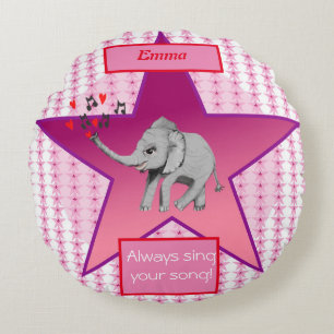 Baby Elephant Big Dream Baby Rundes Kissen