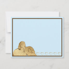 Baby Elephant Blue Gold Dankeskarte