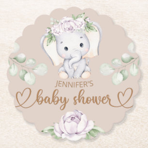 Baby Elephant & Blume Wasserfarbe Kinderdusche Untersetzer